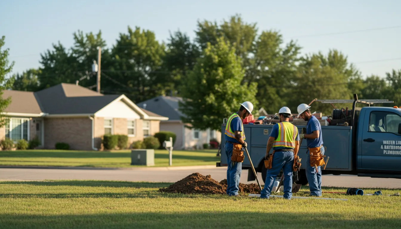 Residential water line and bathroom plumbing service in White Oak, TX